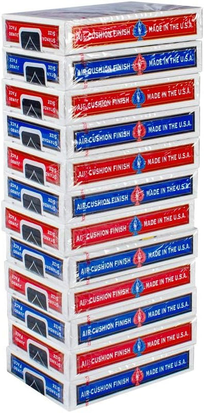 Playing Cards, Jumbo Index, 12 Pack,Red & Blue