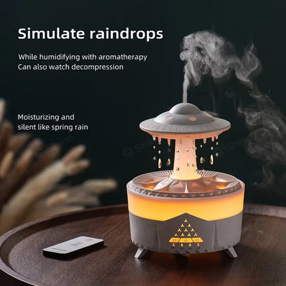 🌧️ Rain Cloud Humidifier with Raindrop Effect & Remote – Aromatherapy Diffuser + Rain Lamp + Mood Light