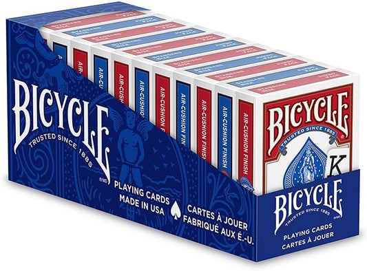 Playing Cards, Jumbo Index, 12 Pack,Red & Blue