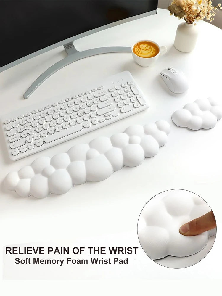 ☁️ Cloud Mouse Pad + Wrist Rest 🖱️ – Memory Foam, Anti-Slip & Ergonomic 💪