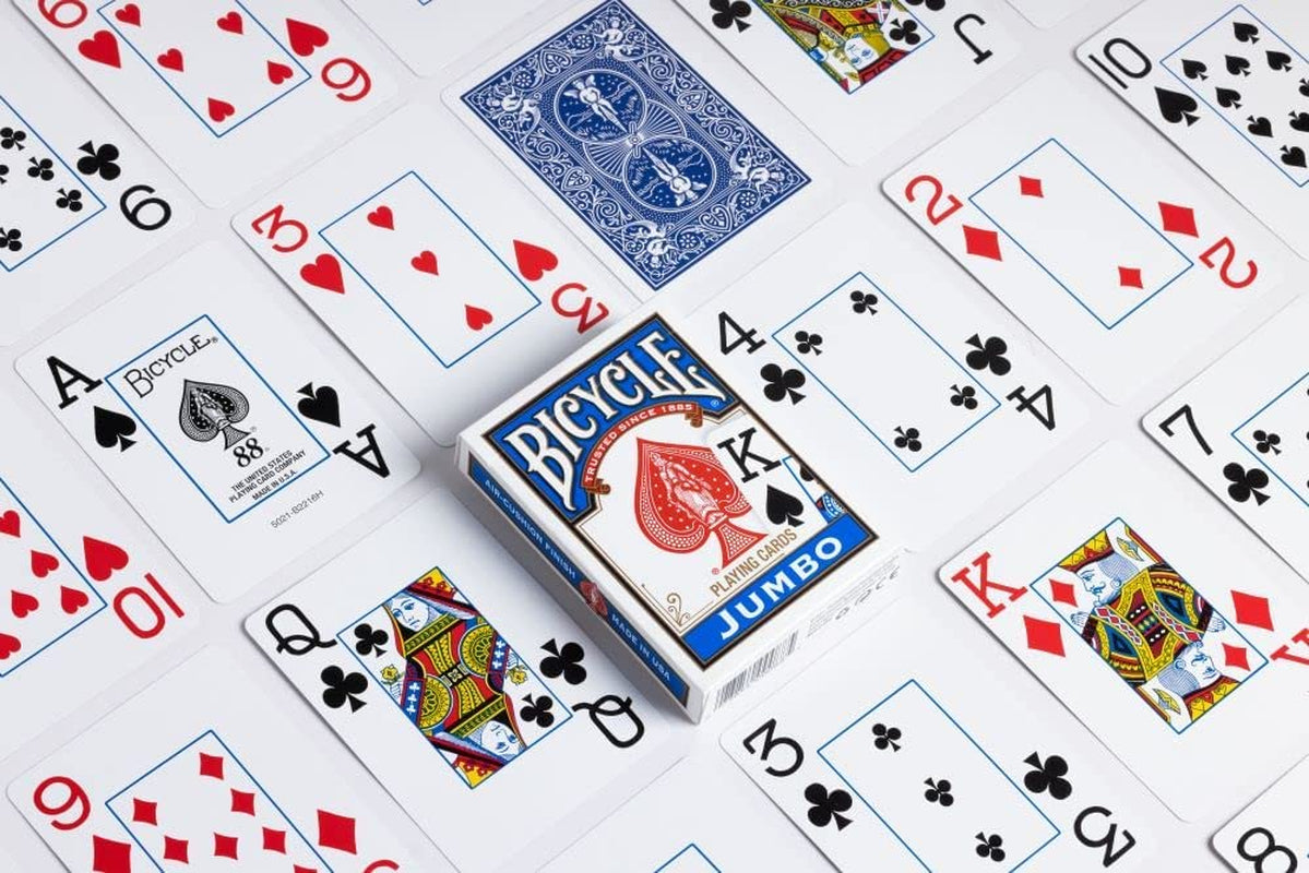 Playing Cards, Jumbo Index, 12 Pack,Red & Blue