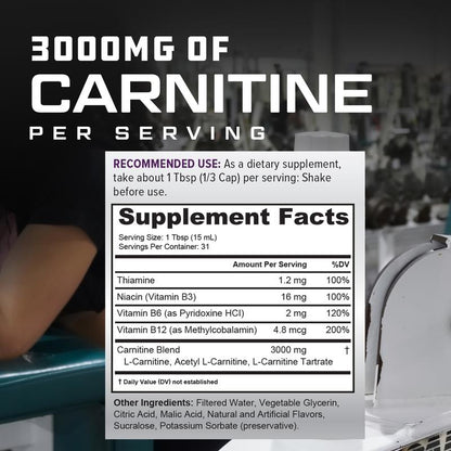Cutler Nutrition 2 Pack Carnitine 3000 Liquid Supplement for Energy Recovery Health and Fitness Liquid