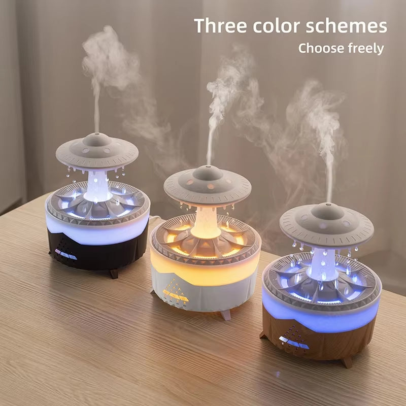 🌧️ Rain Cloud Humidifier with Raindrop Effect & Remote – Aromatherapy Diffuser + Rain Lamp + Mood Light