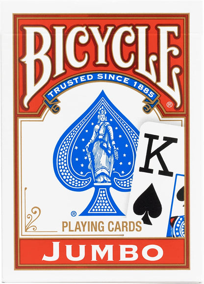 Playing Cards, Jumbo Index, 12 Pack,Red & Blue
